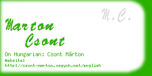marton csont business card