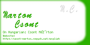 marton csont business card